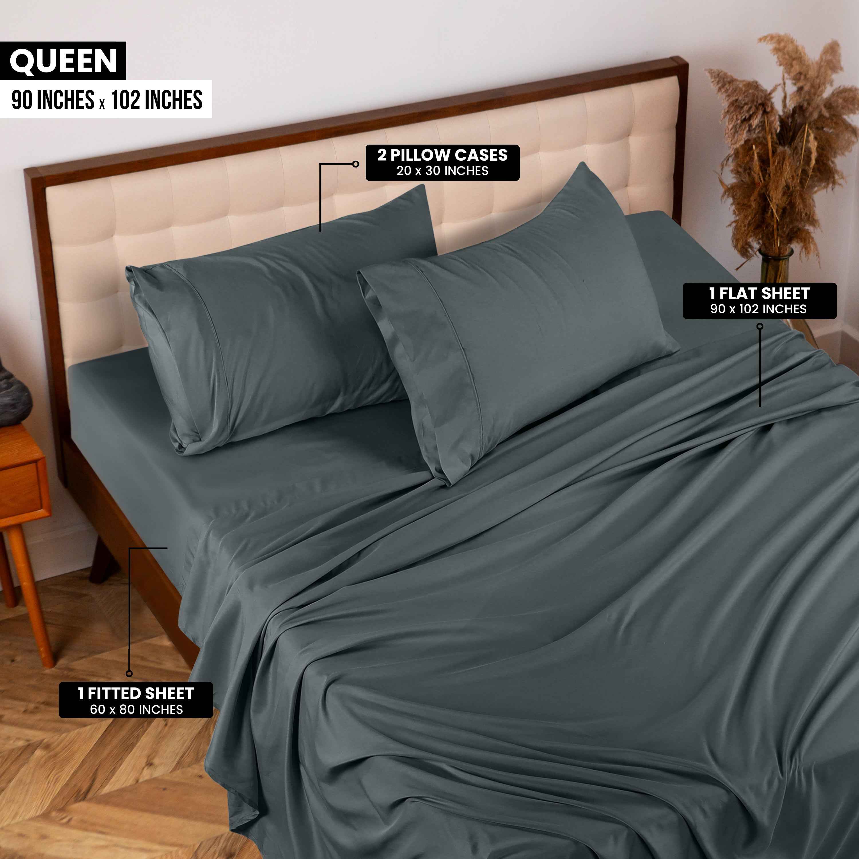 Calibrewise Microfiber Bedsheet Set – 4 Piece Soft Breathable Bedding