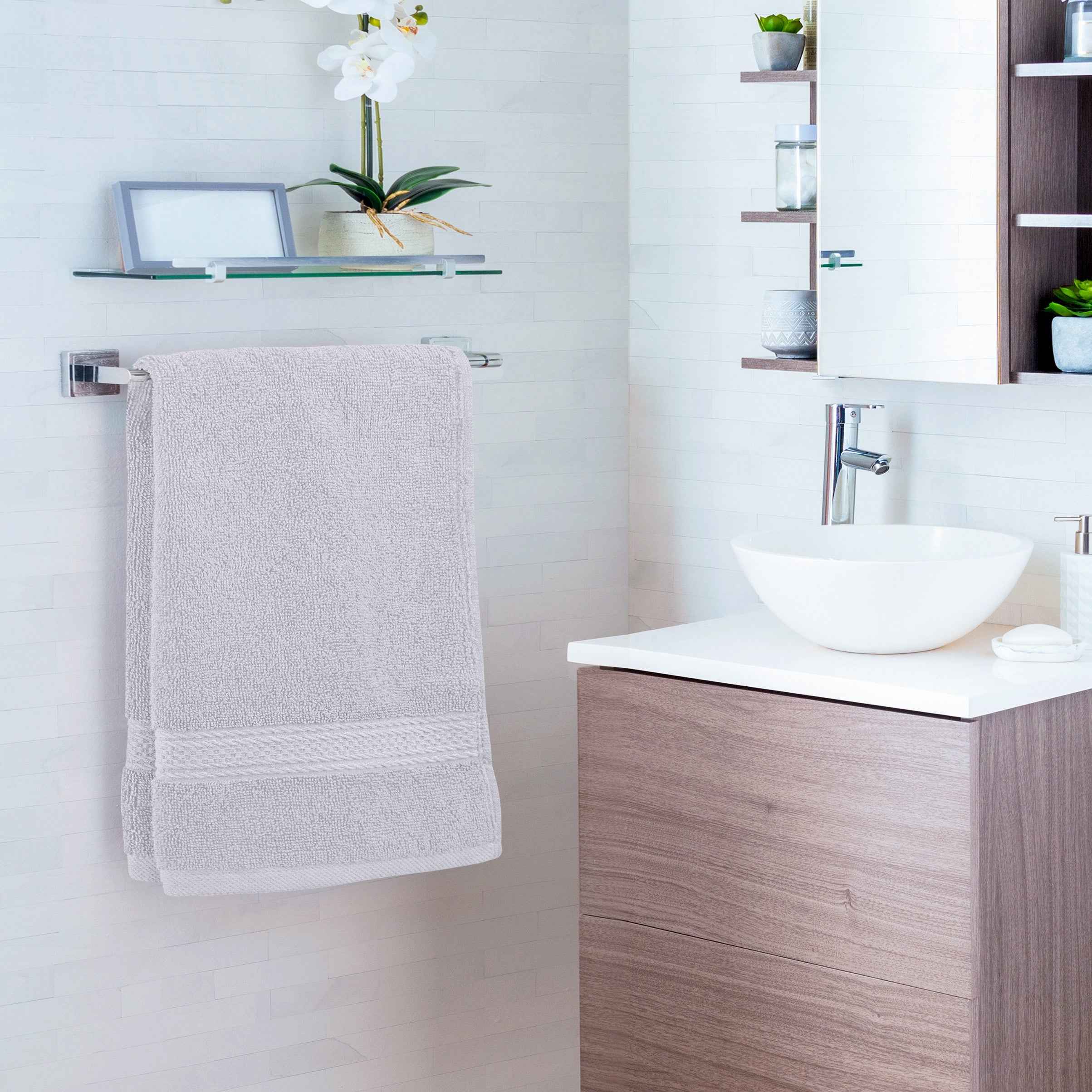 Calibrewise Hand Towels 6 Pack Premium Hand Towels Set, 16 by 28 inches, 100% Ring Spun Cotton, Ultra Soft and Highly Absorbent 600GSM Towels for Bathroom, Gym, Shower, Hotel, and Spa, Grey