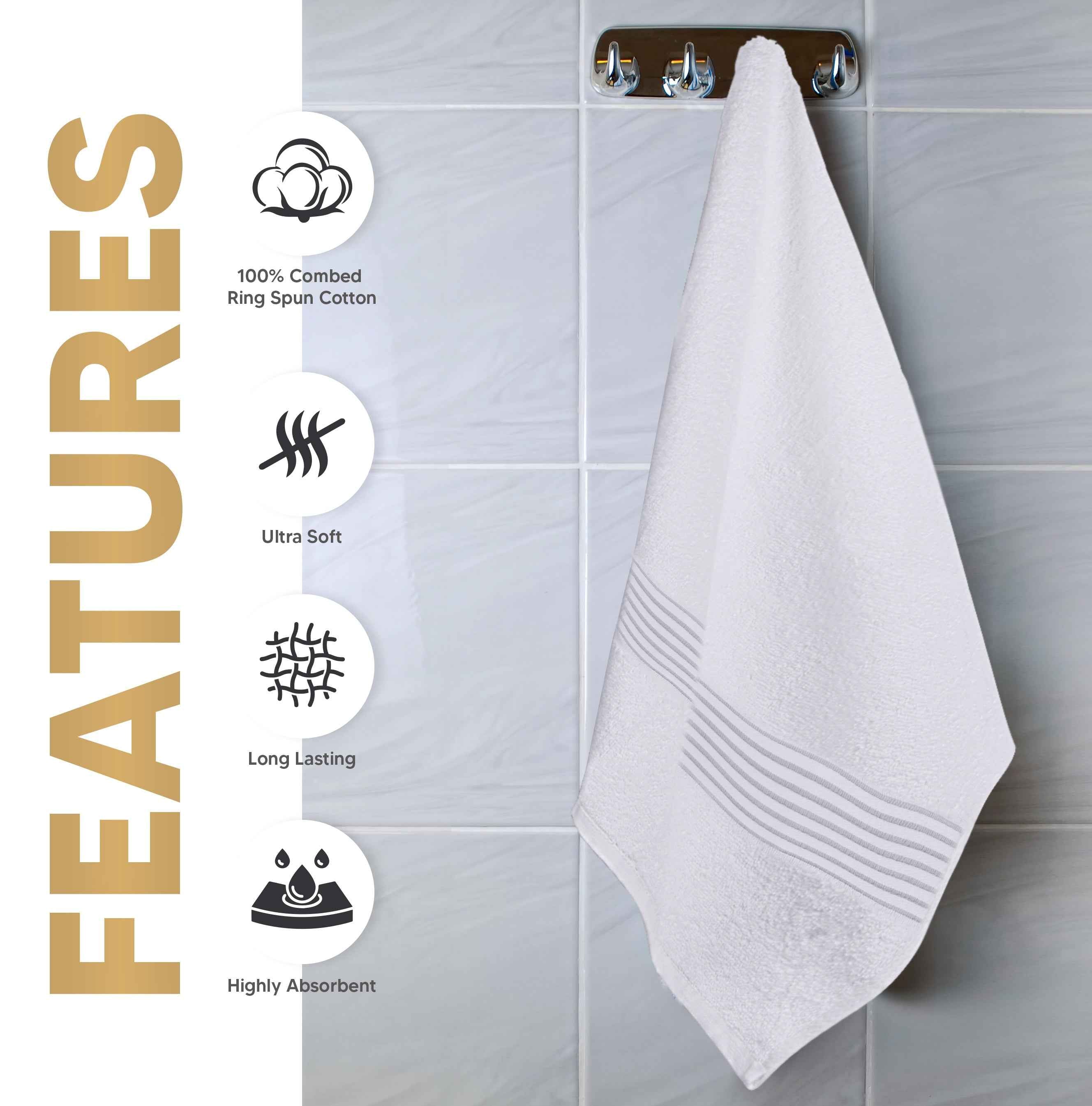 Calibrewise Bath Towels 4 Pack (White) – Quick Dry 100% Cotton Daily Use