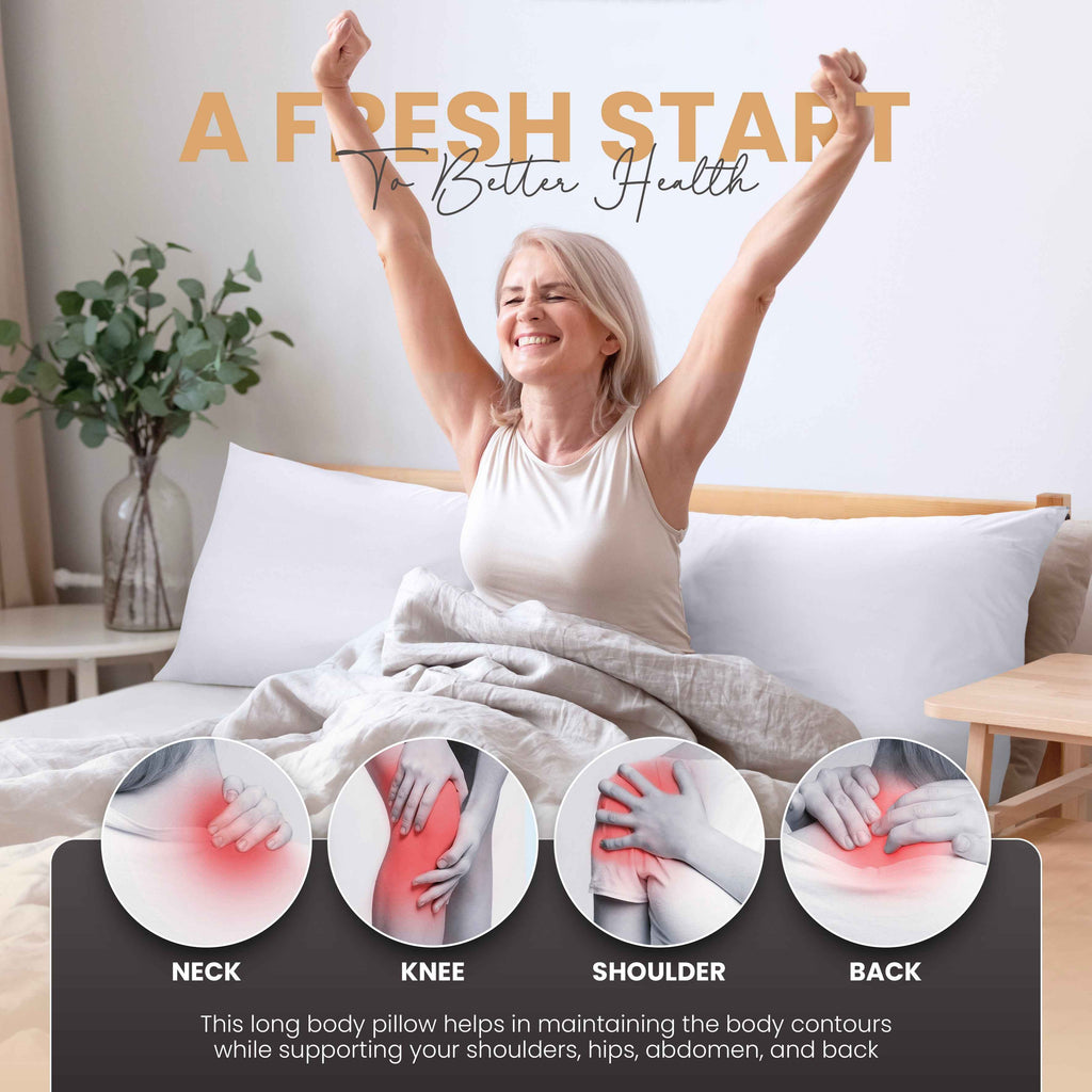 Calibrewise Full Body Pillow 20x54 Inch (White) – Long Side Sleeper Pillow