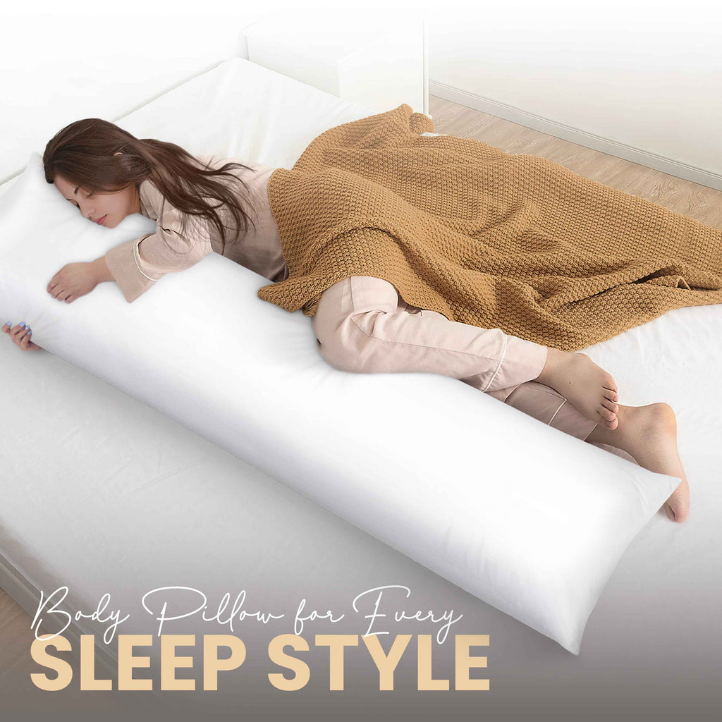 Calibrewise Full Body Pillow 20x54 Inch (White) – Long Side Sleeper Pillow