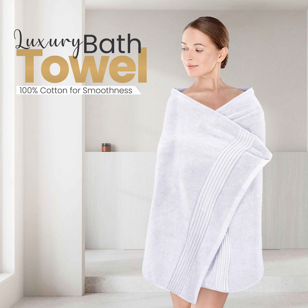 Calibrewise Bath Towels 4 Pack (White) – Quick Dry 100% Cotton Daily Use