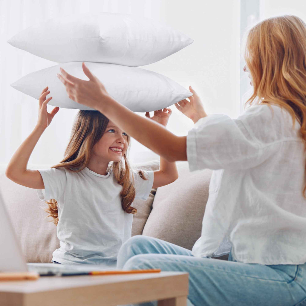 Calibrewise Throw Pillows Insert (Pack of 2, White) - 28 x 28 Inches Bed and Couch Pillows - Indoor Decorative Pillow